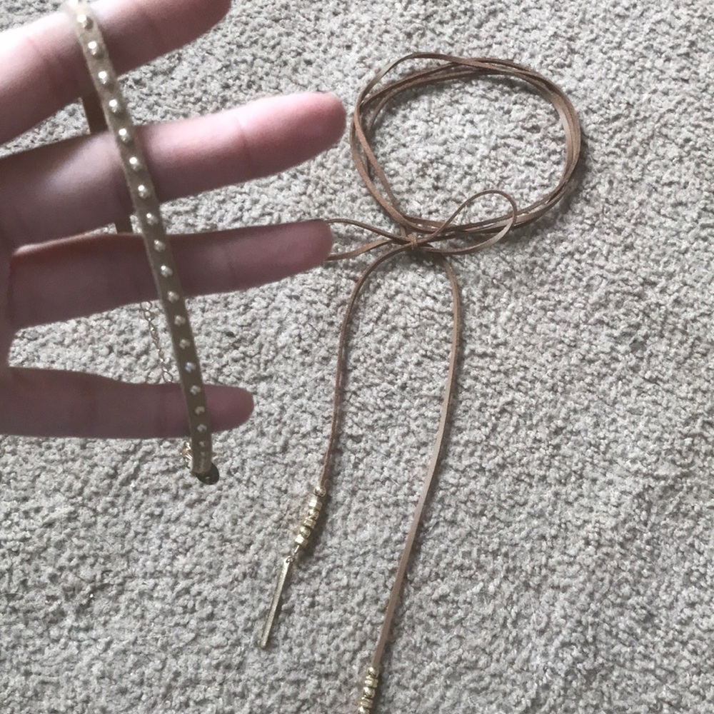 Brown choker necklaces